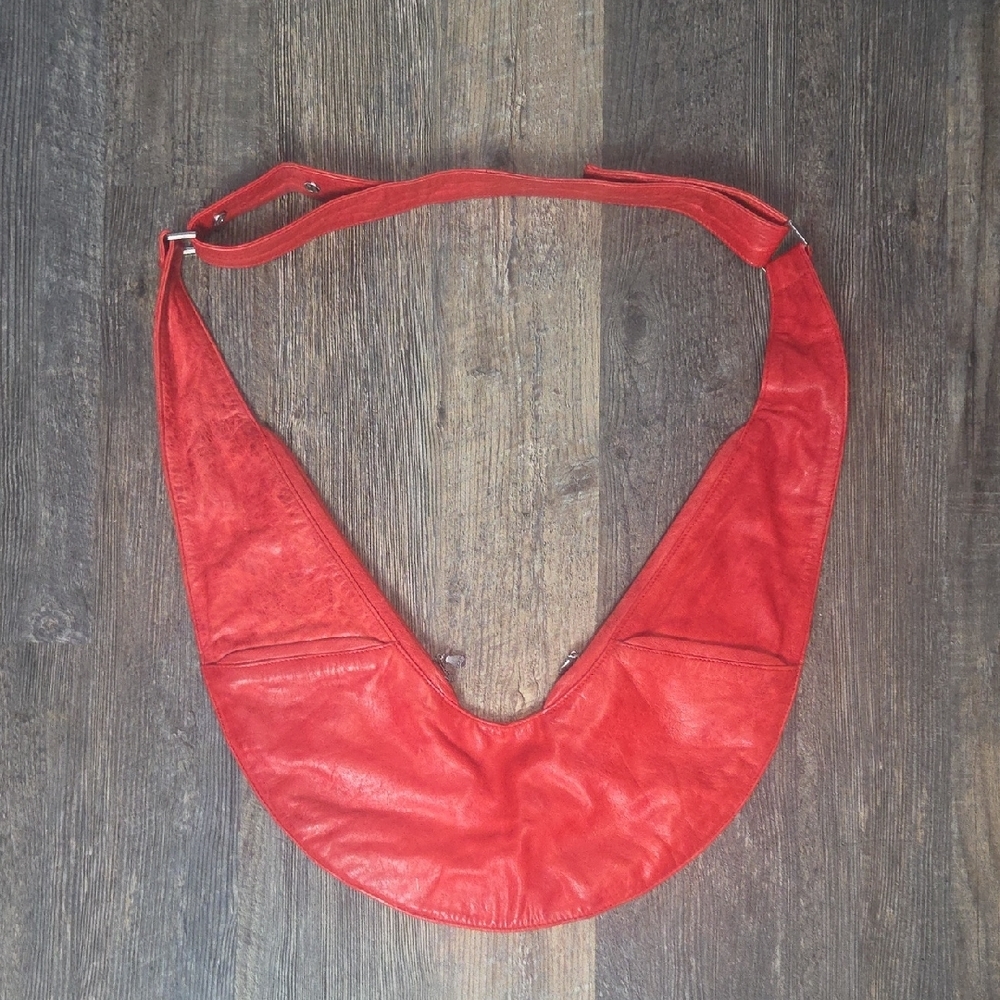Red Leather Women's Sash Bag